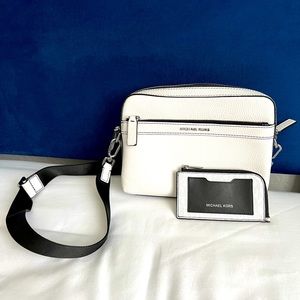 Michael Kors Unisex White Crossbody Bag- Lightly Used